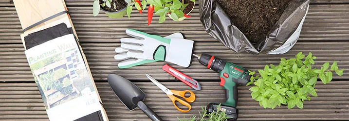Material für einen vertikalen Garten